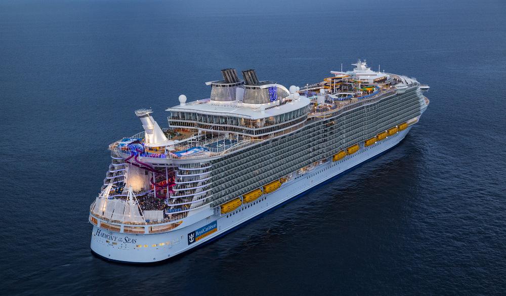 Aerial of the Oasis Class vacation, Harmony of the Seas .