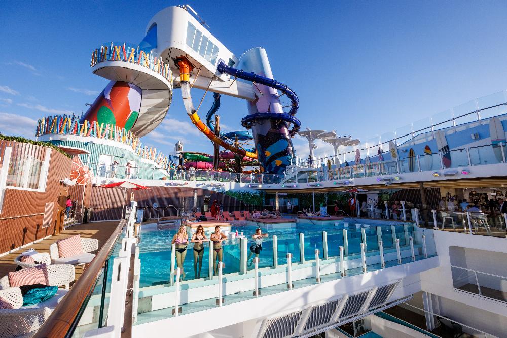 Tucked away on Icon of the Seas , The Hideaway neighborhood combines the good vibes of beach club scenes around the world and uninterrupted ocean views.