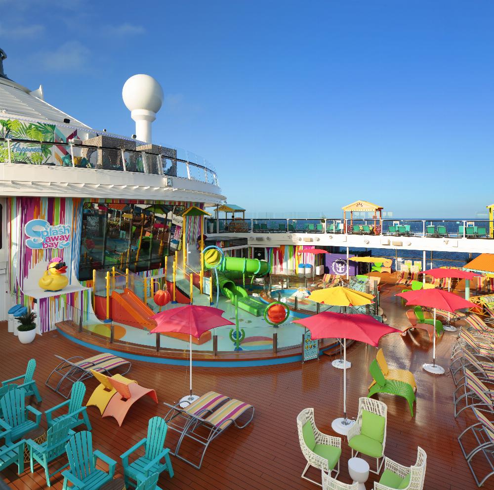 At the resort-style pool deck on board Odyssey of the Seas there are adventures and ways to relax for guests of all ages.
