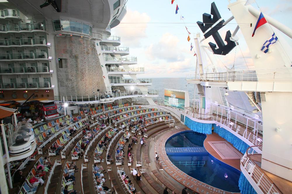 The AquaTheater onboard Royal Caribbean's Oasis of the Seas .